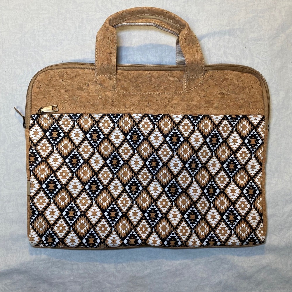 Natural‎ Cork Laptop Briefcase Diamond Pattern 14" Sleeve Case Portugal